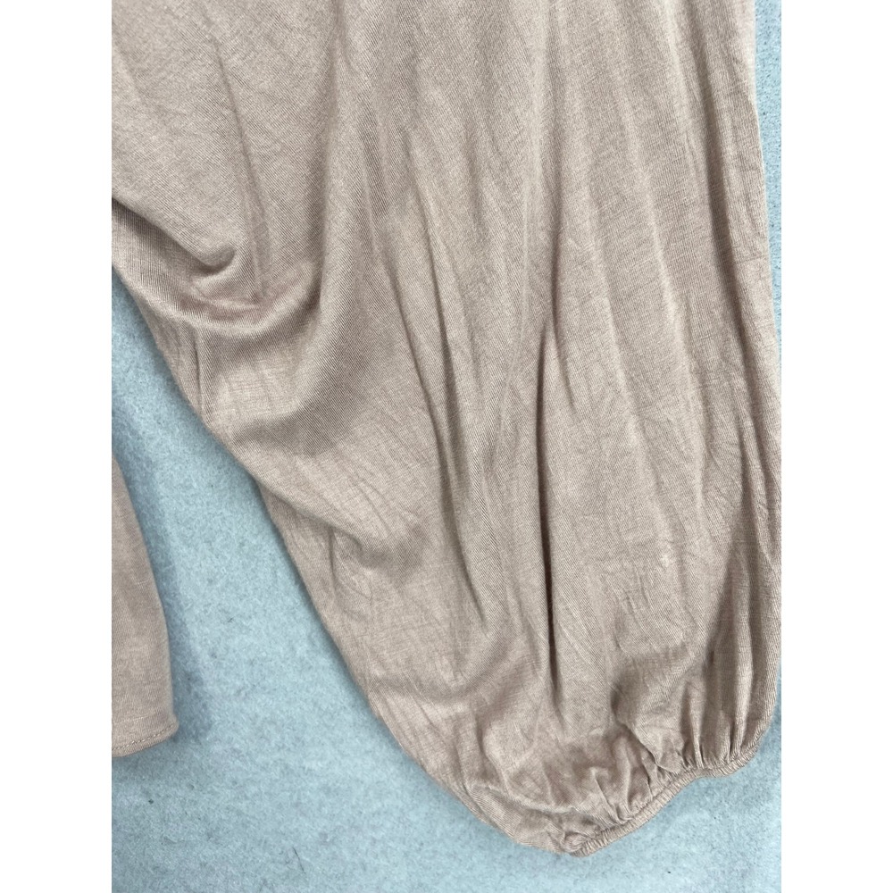 White Birch Shirt Womens‎ Sz 3X Taupe Smocked Peplum Square Neck Long Sleeve Top - Picture 3 of 8